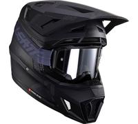 Leatt 7.5 V24 Stripes Motocross Helm mit Brille, schwarz-grau, Größe S für Männer