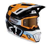 Leatt Crosshelm Moto 7.5 mit 4.5 Brille blau orange XL