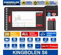 KINGBOLEN S6 Deutscher OBD-Automobilscanner, Bluetooth, alle System-Autodiagnosetools, 28 Resets, IMMO/BMS/TPMS/ABS-Blutung, lebenslang kostenlos ALL System 28 Resets