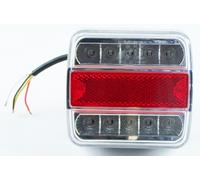 Berger & Schröter Anhänger-Rückleuchte Blinker, Bremslicht, Rückleuchte, Kennzeichenleuchte rechts 12V Rot, Silber Klarglas