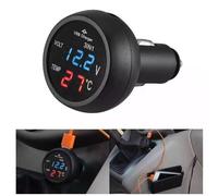 LED Digital Voltmeter Thermometer 12V 24V Zigarettenanzünder USB Autoladegerät