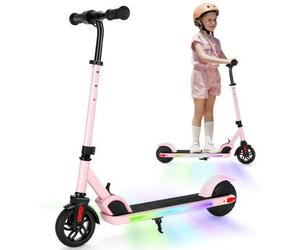 LED Electric Scooter For Ages 6-14, 150W Motor & 10 Mph, 80 Mins Ride Time, Adjustable Height & Speed, LED Display & Colorful Lights, Electric Scooter