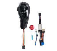 LED Gangschalthebel mit Start Stopp Taste, PU Leder, für 5 Serie E39 7 Serie E38 - LED Schaltpositionsanzeige, Komfortabler Griff, Einfache Nachrüstung für LHD Fahrzeuge (Glänzendes Schwarz)