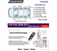LED Innenraumbeleuchtung Set für VW Polo 6R 6C 2009-2017 LED Lampen Weiß CANBUS