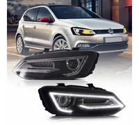 LED Scheinwerfer Set Schwarz für VW Polo V 6R 6C 2009-2017 Dynamischen Blinkern