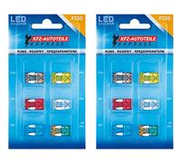 LED-Status Mini KFZ Auto Sicherungen Flachsicherungen, TFNL0, Set, 3A 5A 7,5A 10A 15A 20A 25A 30A, Stromstärke:Set 24 verschiedene