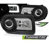LED Tagfahrlicht Design Scheinwerfer für Chrysler 300C 05-10 schwarz LTI