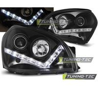 LED Tagfahrlicht Design Scheinwerfer für Hyundai Tucson 04-10 schwarz