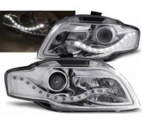 LED Tagfahrlicht-Optik Scheinwerfer Set in Chrom für Audi A4 B7 8H 2004-2008
