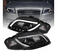 Led Tagfahrlicht Scheinwerfer schwarz für Audi A4 B7 2004-2008 inkl Stellmotor