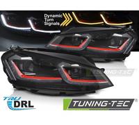 Upgrade Design Tagfahrlicht Scheinwerfer Set für VW Golf 7 (VII) 12-17 schwarz mit dynamischem LED Blinker