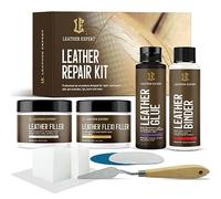 Leder Reparatur Set für Handwerker - Lederreparatur Set mit Lederkleber, Lederbinder, Flüssigleder, Leder Filler - Kunstleder, Autositz, Polster, Vinyl, Schuhe Reparaturset - mit Werkzeugen