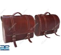 Leder Satteltaschen braun für Royal Enfield Bear Shotgun Classic 650 @RE