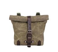 Leder & Satteltaschen Motorrad Seitentasche Im Retro Stil Ölwachs Kopftasche wasserdichte Werkzeugtasche Umhängetasche Motorrad Tasche(Armeegrün)