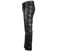 Lederhose Bikerhose Lederjeans Schnallen Rockerhose Rockerlederhose 5 Pocket