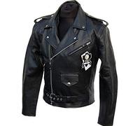 LEDERJACKE AUS RINDSLEDER - ROCKABILLY CHOPPER BIKER LEDER JACKE ROCKER PUNK