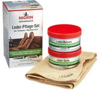 Nigrin Lederpflege Performance Set 73170, für Auto und Möbel, mit Seife + Balsam, 2x 250 ml