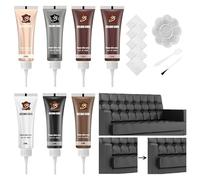 Lederreparatur Creme leder reparatur set,6 Farben flüssigleder kunstleder reparatur set, Lederfarbe Creme, Leder Reparatursätze Mischbare Lederreparaturset fur Autositze Sofa Lederjacke Lederkratzern