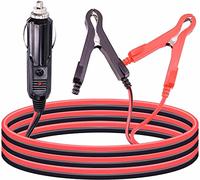 Leehitech 3m 12V 24V zigarettenanzünder verlängerungskabel zu KFZ Batterieklemme krokodilklemmen, zigarettenanzünder stecker zu Batterie Clips Adapter, 16AWG Kabel mit Sicherung für Auto LKW