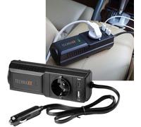 Leistungsstarker Kfz-Wechselrichter 12V auf 230V mit Steckdose & 2 USB-Ports, ideal für Auto, Camping & Reisen, zuverlässige Stromversorgung