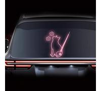 Leniutor Cat and Sakura Heckscheibenwischer-Aufkleber, Reflrctive Cute Animal Waving Tail Wiper Stickers, Vinyl Car Window Bumper Decals for Cars, SUV, Laptop Art Decoration (Pink)