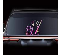 Leniutor Heckscheibenwischer-Aufkleber, Motiv: Katze und Hund, wasserdicht, Vinyl, niedliches Tier, winkender Schwanz, Scheibenwischer-Aufkleber, Auto-Fenster-Stoßstangen-Aufkleber für Autos, SUV,