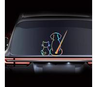 Leniutor Heckscheibenwischer-Aufkleber, Motiv: Katze und Hund, wasserdicht, Vinyl, niedliches Tier, winkender Schwanz, Scheibenwischer-Aufkleber, Auto-Fenster-Stoßstangen-Aufkleber für Autos, SUV,