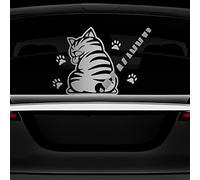 Leniutor Lustiger Katzenwischer-Aufkleber für Autos, wasserdicht, Vinyl, Winkel-Schwanz, Wischer-Aufkleber für Heckscheibe, Stoßstange, niedliche Tier-Autoaufkleber, 18,8 x 24,4 cm