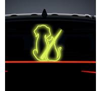 Leniutor Reflektierender Heckscheibenwischer-Aufkleber mit Hund und Katze, niedlicher Welpe, Vinyl, winkender Schwanz, für SUV, Auto, Heckscheibe, Scheibenwischerblatt, Dekoration,
