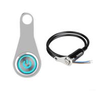 Lenkerschalter Motorrad 22mm Metall Wippschalter LED Indikator für Blinklicht Warnlicht für Dirt Bike für quad Roller(Blue)