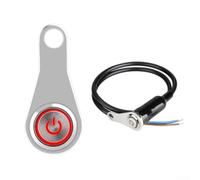 Lenkerschalter Motorrad 22mm Metall Wippschalter LED Indikator für Blinklicht Warnlicht für Dirt Bike für quad Roller(Red)