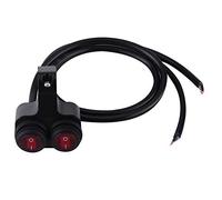 Lenkerschalter, Motorrad 7/8 Zoll Lenkerhalterung Scheinwerfer Ein/Aus Doppelschalter mit Kontrollleuchte für Motorradlenkerschalterschalter Motorrad Wasserdichter Keenso-Lenker