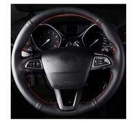 Lenkradabdeckung Lenkradhülle Für Ford Für Focus 3 2015-2018 Für Kuga 2016-2019 Für Escape Für C-MAX Für Ecosport 2018-2019 Handnähende Autolenkradabdeckung(Black Thread)