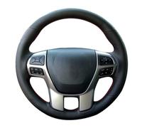 Lenkradbezüge Für Ford Für Ranger 2016 2017 2018 2019 Für Everest 2016 2017 2018 2019 DIY Autoabdeckung Anti-Rutsch Schwarzes Kunstleder Lenkradschutz(Black Thread)