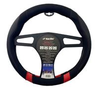 Lenkradbezug aus Kunstleder und Mikrofaser, 37-39 mm. ROT