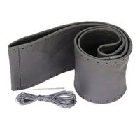 Lenkradbezug dunkel grau echt Leder Schnüren Lenkrad Schoner 35 - 36 cm