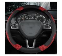 Lenkradbezug Leder Lenkrad Bezug Auto-Lenkradbezug Aus Eisseide 38 cm Für Skoda Für Octavia Für A5 Für A7 RS Für Octavia 2 3 Für Combi Für Yeti Für Fabia Für Kodiaq (Farbe : RED O Shape)