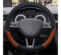 Lenkradbezug Leder-Lenkradabdeckung Für Skoda Für Fabia 1 2 Für Octavia 1 2 3 A3 A5 Für Yeti Für Roomster Für Superb Autozubehör Lenkrad Bezug(Braun)