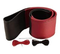 Lenkradbezug schwarz rot echt Leder 37-39 cm zum Schnüren Lenkrad Schoner