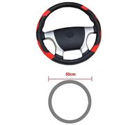 Lenkradhülle Für 36 38 40 42 45 47 50 Cm Außendurchmesser Blau Rot Mikrofaser Leder Lenkradhülle Auto Lenkradbezug Für Bus Für LKW Lenkradbezug (Farbe : Red 50CM)