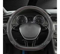 Lenkradhüllen Leder Auto Lenkrad Abdeckung für Skoda/Citigo/Enyaq/Fabia/Kamiq/Karoq/Kodiaq, rutschfest Atmungsaktiv Auto Zubehör Lenkradschoner,4 Black