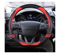 Lenkradschoner Autolenkradabdeckung Aus Pu-Leder Für Focus 3 2015-2018, Für Kuga 2016-2019, Für Escape, Für C-MAX, Für Ecosport 2018-2019(Rot)