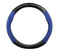 Lenkradschutz 38 cm Leder-Lenkradbezug Für Skoda Für Octavia Für Fabia Für Karoq Für Kodiaq Für Kamiq Für Superb Für Rapid Für Scale rutschfest Lenkradabdeckung(O Fiber Blue)