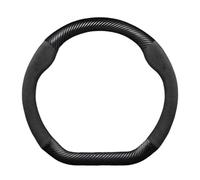 Lenkradschutz 38 cm Leder-Lenkradbezug Für Skoda Für Octavia Für Fabia Für Karoq Für Kodiaq Für Kamiq Für Superb Für Rapid Für Scale rutschfest Lenkradabdeckung(D Fiber Black)