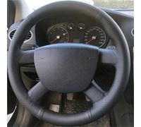 Lenkradschutzhülle Für Ford Für Kuga Für Focus 2 Für C-MAX Für Transit 2005 2006 2007-2011 Mikrofaser Leder Auto Lenkrad Abdeckung Griff Abdeckung Innen Auto Zubehör Lenkradbezüge(Black Thread)