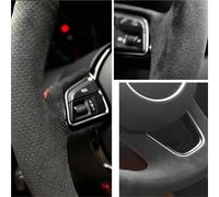 Lenkradschutzhülle Für Jeep 2017 2018 Für Renegade 2015 2016 2017 2018 Für FIAT Für Toro 2017 2018 2019 Auto Innen Wildleder Leder Auto Lenkrad Abdeckung Lenkradbezüge(Gray Thread)