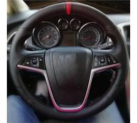 Lenkradschutzhülle Für Opel Für Astra J 2010 2011 2012 2013-2015 Für Mokka 2013 2014-2016 Für Insignia 2009-2013 Für Meriva Schwarze Kunstleder-Autolenkradabdeckung Lenkradschutz(Light Blue Thread)