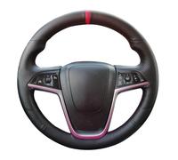 Lenkradschutzhülle Für Opel Für Astra J 2010 2011 2012-2015 Für Mokka 2013-2016 Für Insignia 2009-2013 Für Meriva Künstliche Leder Auto Lenkrad Abdeckung Rot Marker Lenkradschutz(Blue Thread)