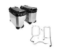 LENTLY Träger Große Seitenkoffer-Satteltasche In Silber Mit Abschließbarer Halterung Für R 1200 GS R1250GS Für ADV Für Adventure R1200GS R1250 Gepäckträger(Panniers and Bracket)