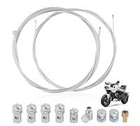 leruiyezs 2 Stück Bowdenzug Reparaturset Universal Motorrad Seilzug Set Mit 2M Bowdenzug Für Kupplungszug Gaszug Schaltzug Fahrrad Roller Mofa Moped Mit 9X Seilzug Mit Nippel Für Notreparatur
